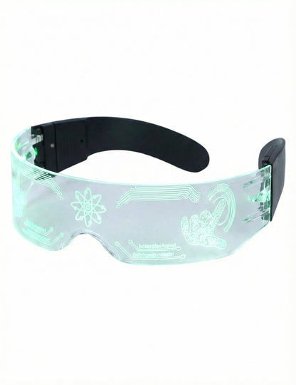 Vue de profil des lunettes futuristes avec LED