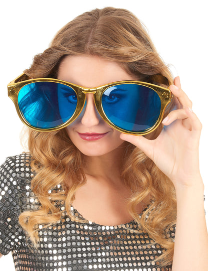 Obří zlaté brýle pro dospělé