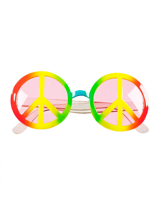 Vue de face des lunettes hippie pour adulte