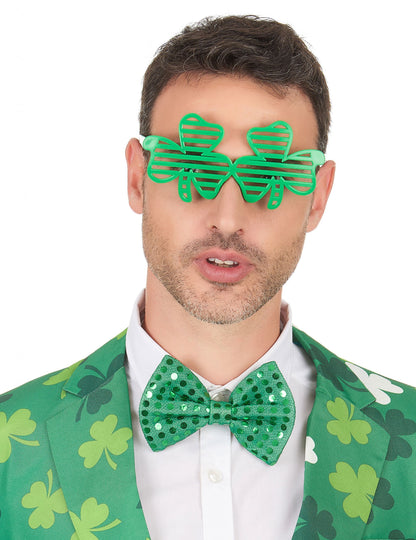 Vtipné zelené brýle s jetelovým motivem a motivem Dne svatého Patrika