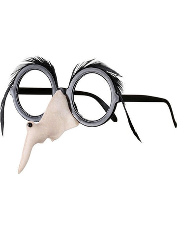 Halloweenské brýle s čarodějnickým nosem a obočím pro ženy