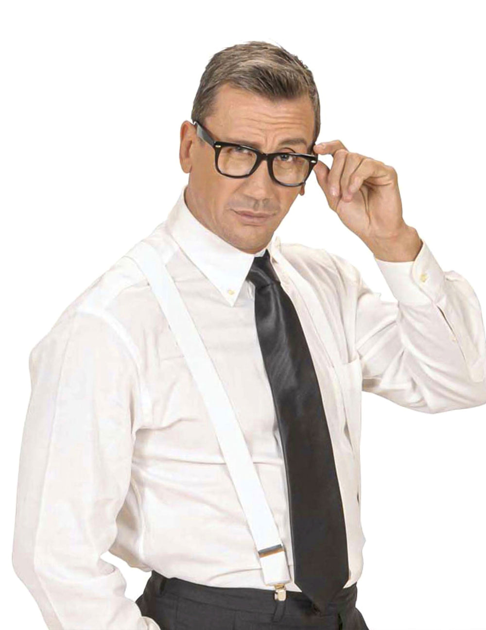 Vue portée des lunettes noires pour adulte à monture épaisse style rétro