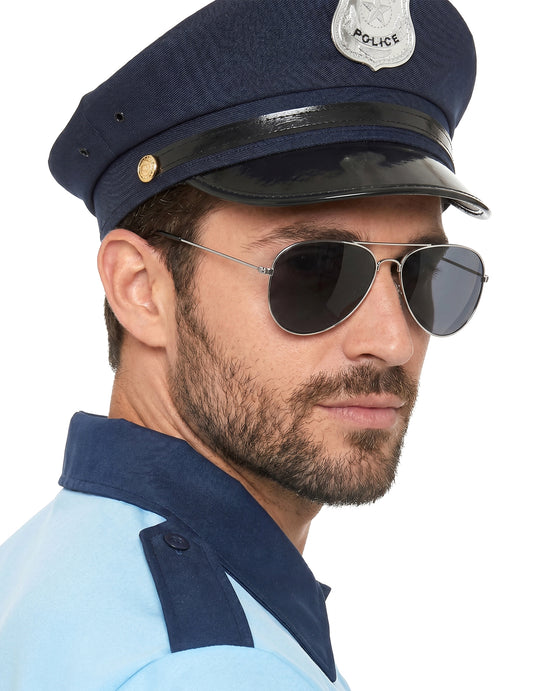 Sluneční brýle pilotů se stříbrným rámečkem pro dospělé v černé barvě