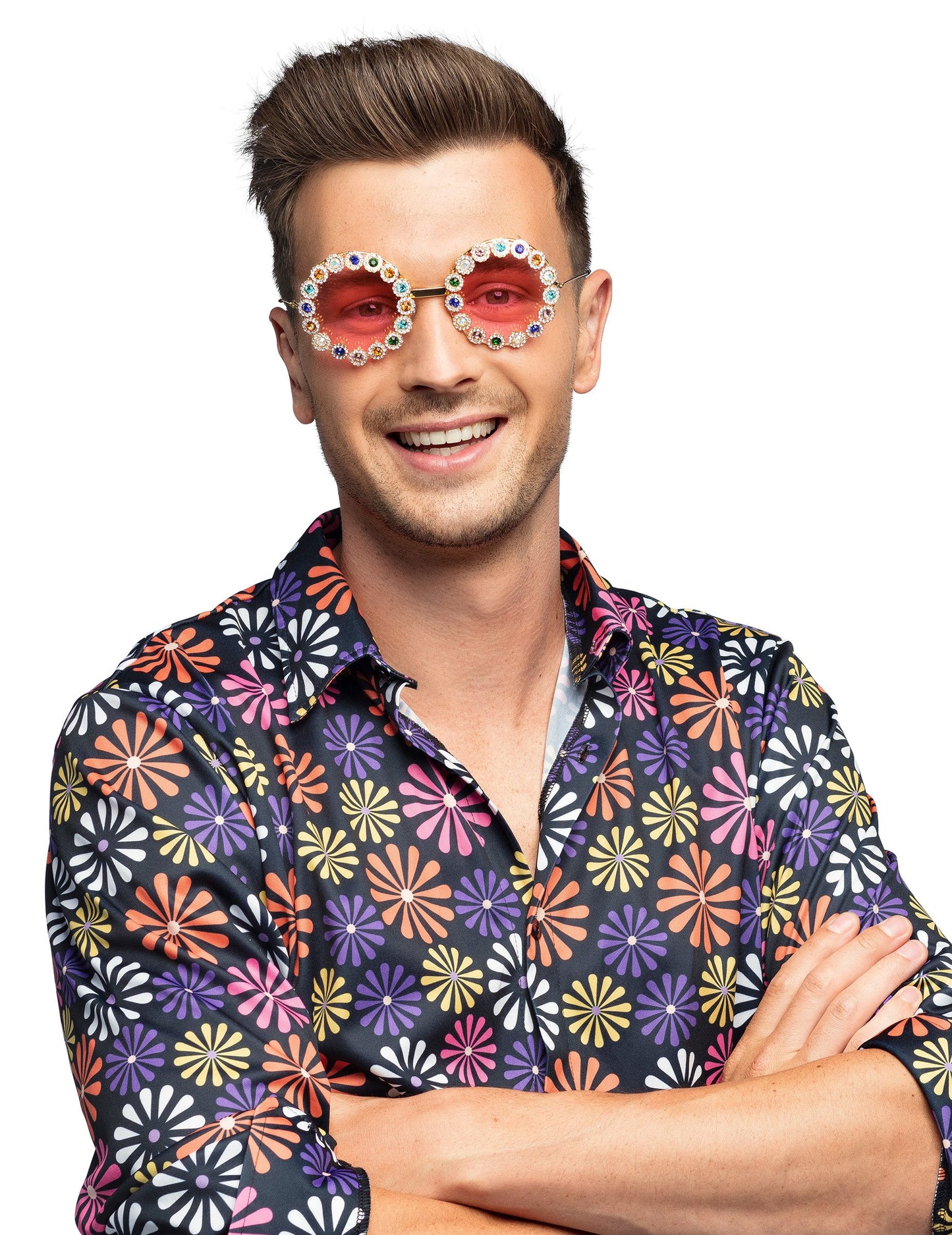 Kulaté brýle pro dospělé s barevnými kamínky