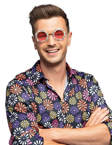 Kulaté brýle pro dospělé s barevnými kamínky