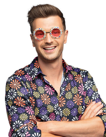 Kulaté brýle pro dospělé s barevnými kamínky