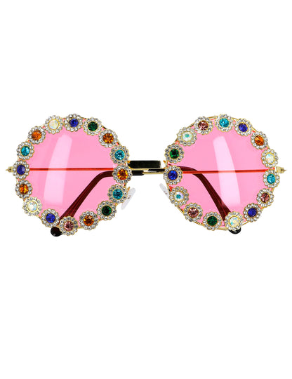 Kulaté brýle pro dospělé s barevnými kamínky