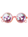 Lunettes rondes à prismes pour adulte roses