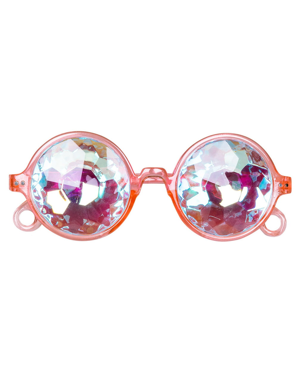 Lunettes rondes à prismes pour adulte roses