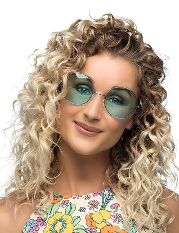 Obří zelené kulaté hippie brýle