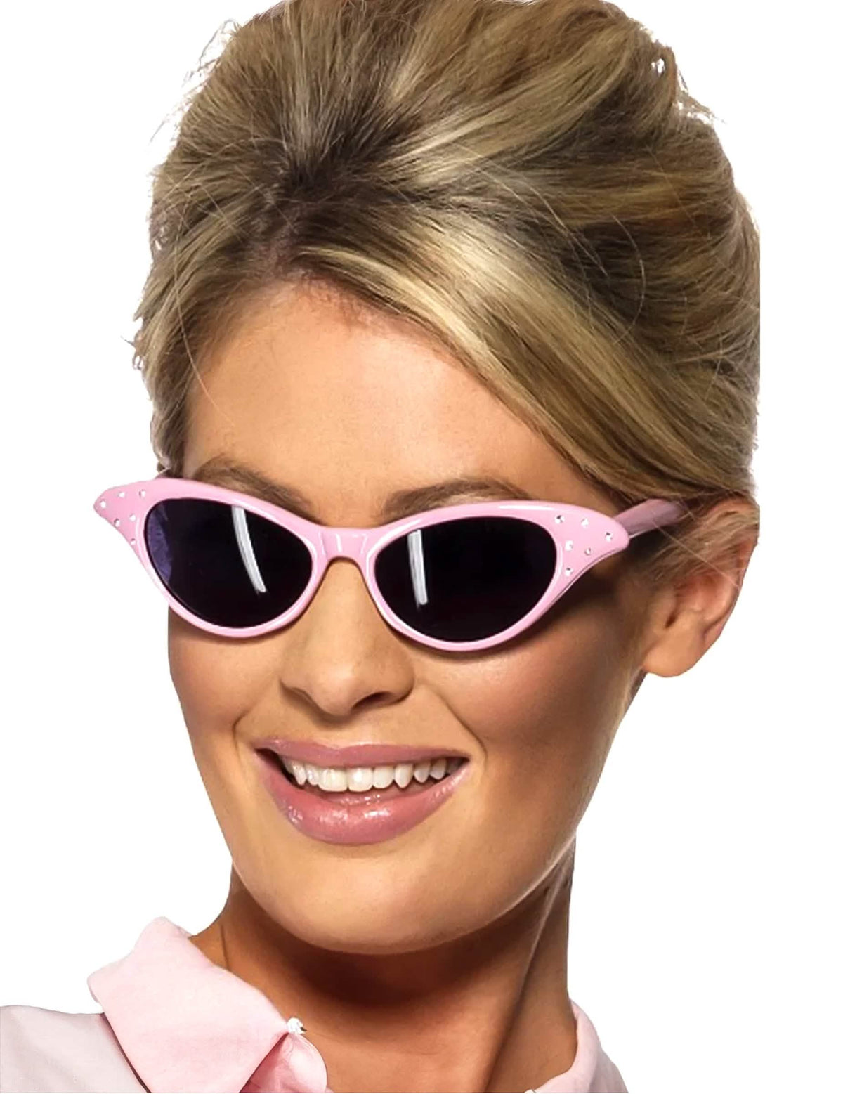 retro brýle pro dospělý růžová se strass
