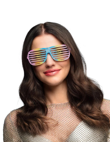 Lunettes striées arc en ciel adulte