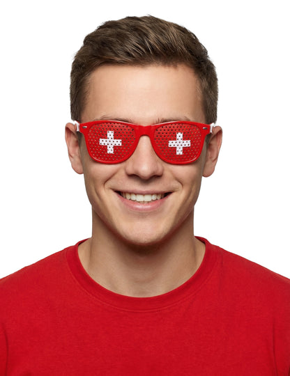 Brýle pro fanoušky se švýcarskou vlajkou pro dospělé 