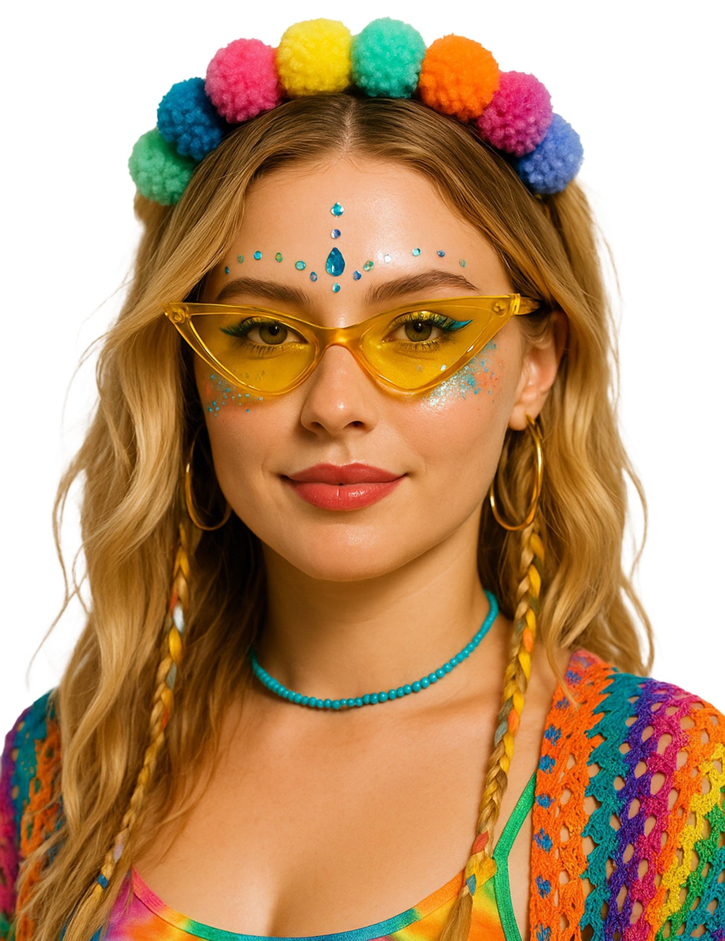 Žluté trojúhelníkové brýle pro dospělé