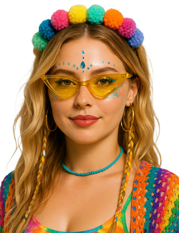 Žluté trojúhelníkové brýle pro dospělé