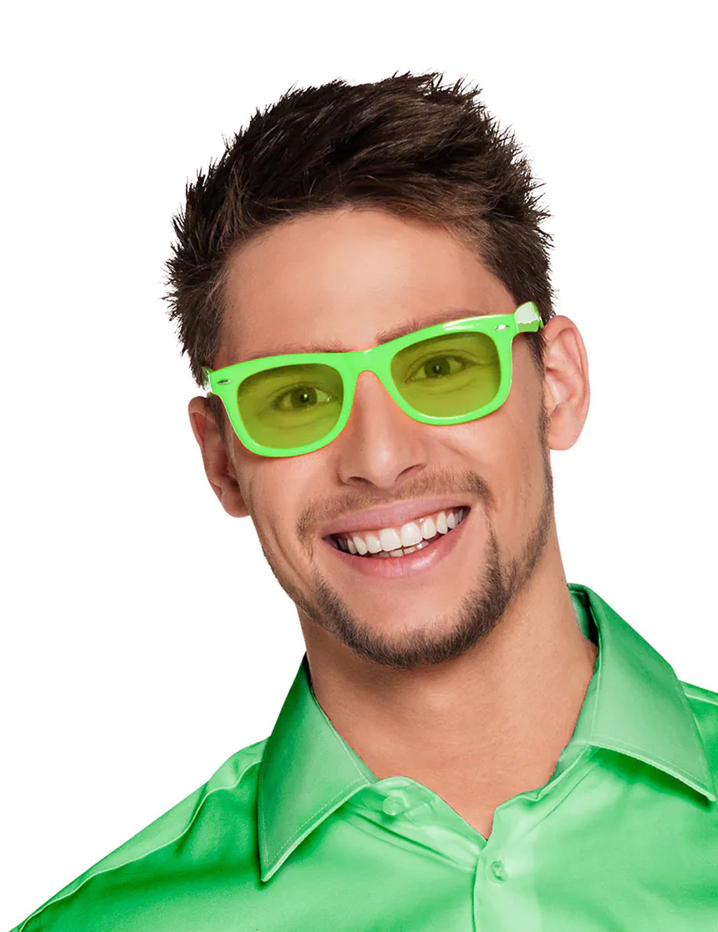 Lunettes 80's pour adulte vert fluo
