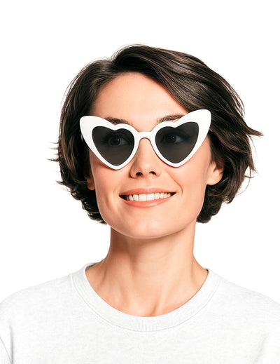 Lunettes vintage cœur pour femme blanc