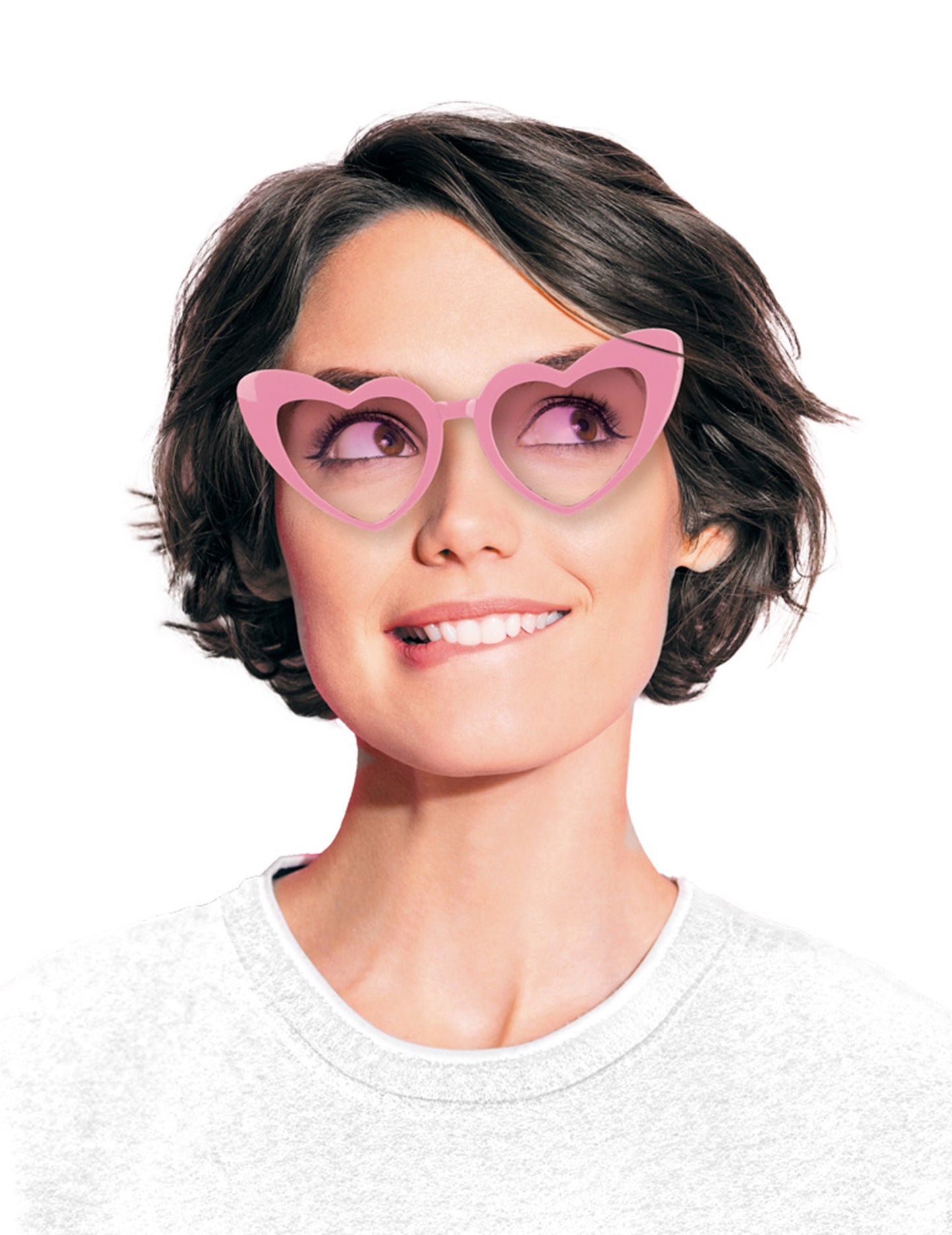 Lunettes vintage coeur pour femme rose