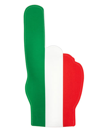 Main en mousse Italie pour adulte vert blanc rouge