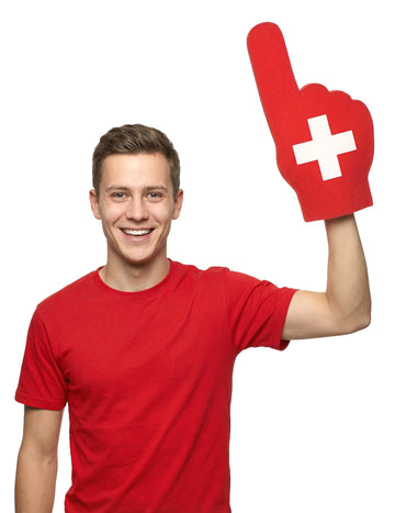 Pěnová ruka švýcarského fanouška pro dospělé 