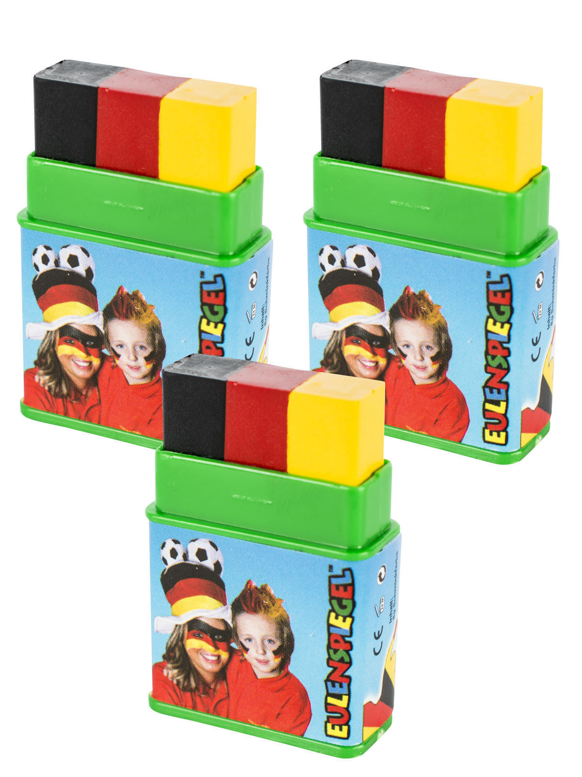 Make-up tyčinka Německo sada 3 kusů černá-červená-žlutá 24g (balení) 