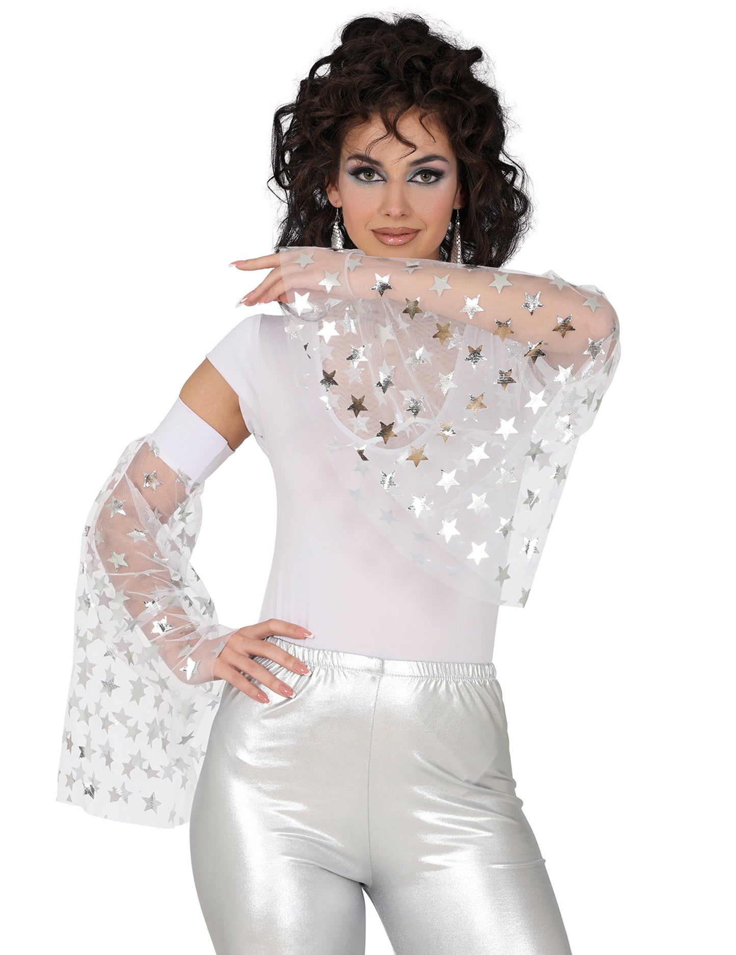 Disco manžety se stříbrnými hvězdami 