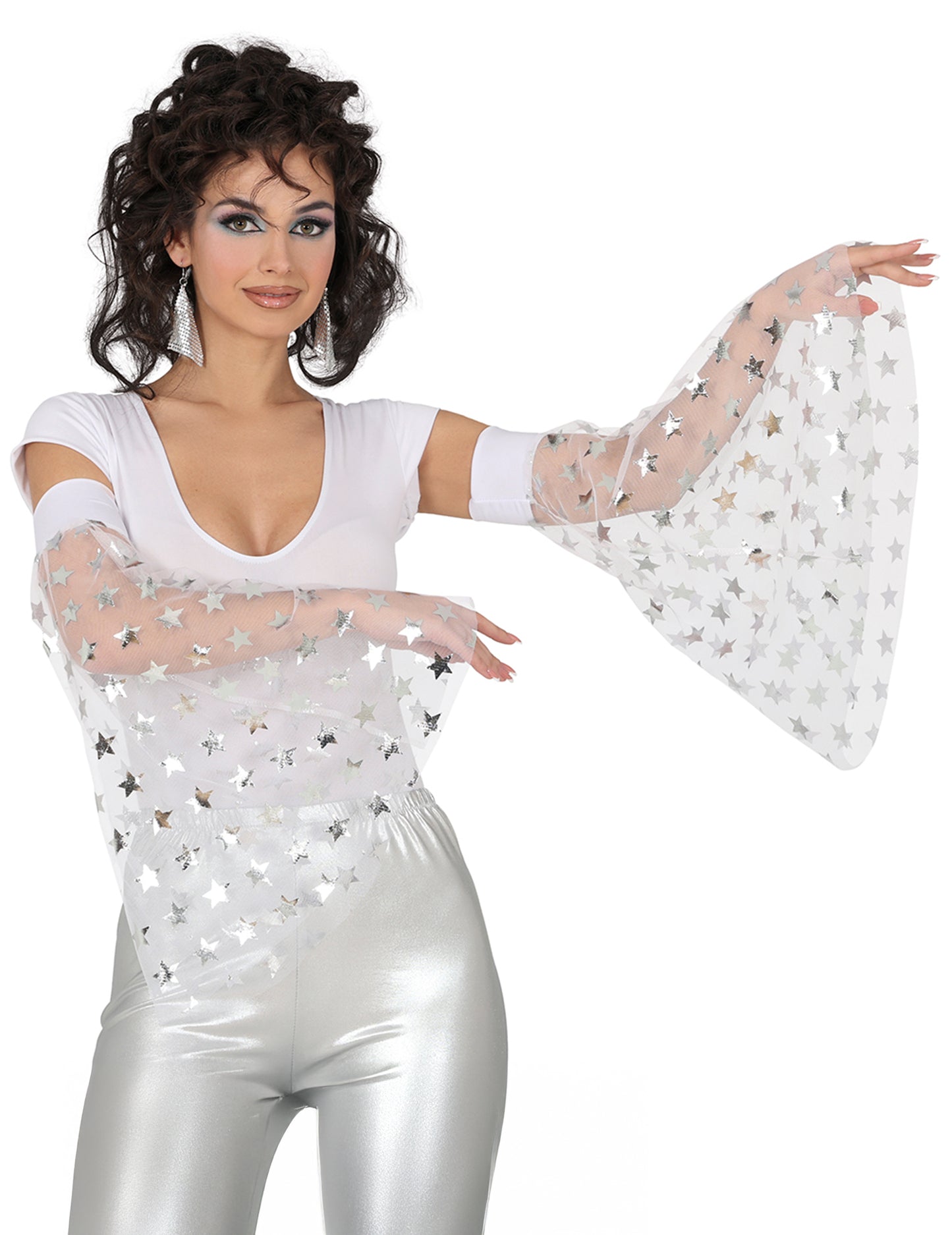 Disco manžety se stříbrnými hvězdami 