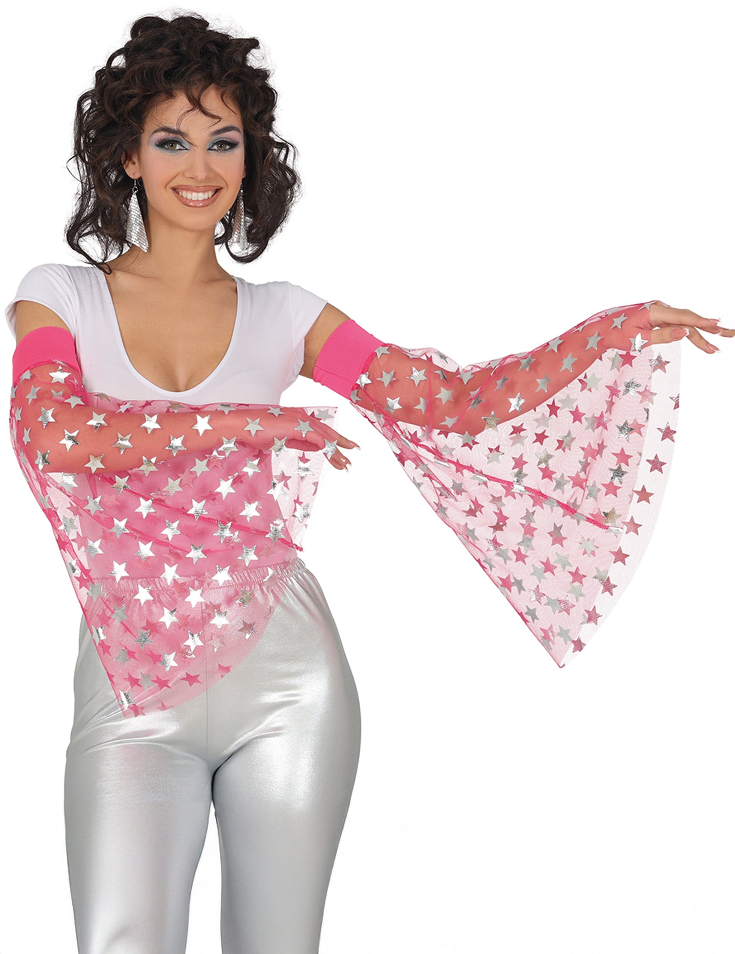 Disco manžety s růžovými hvězdami 