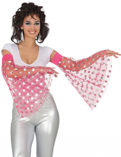 Disco manžety s růžovými hvězdami 