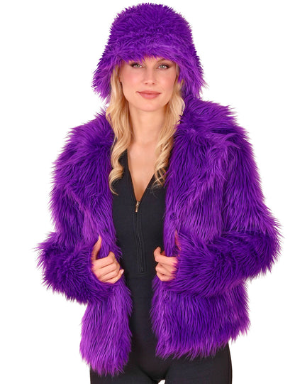 Dospělý fialový umělý kožich