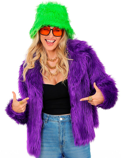 Dospělý fialový umělý kožich