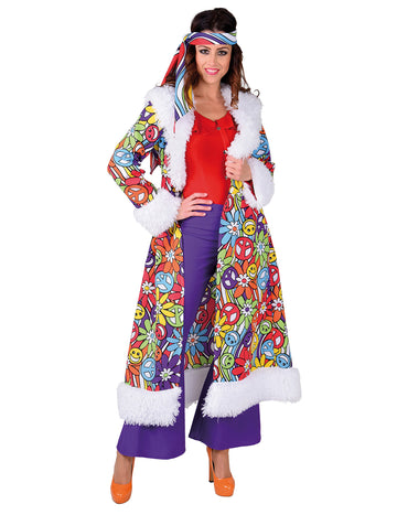Barevný hippie kabát pro dospělé 