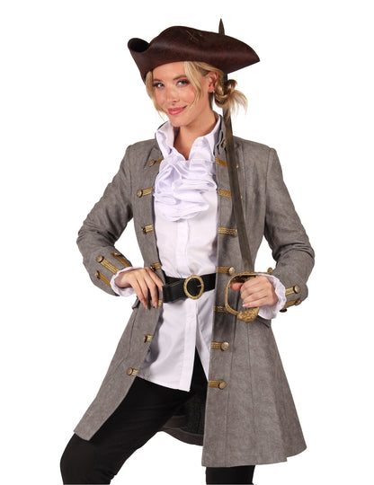 Veste longue de pirate grise femme