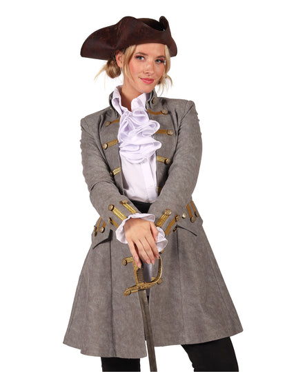 Veste longue de pirate grise femme