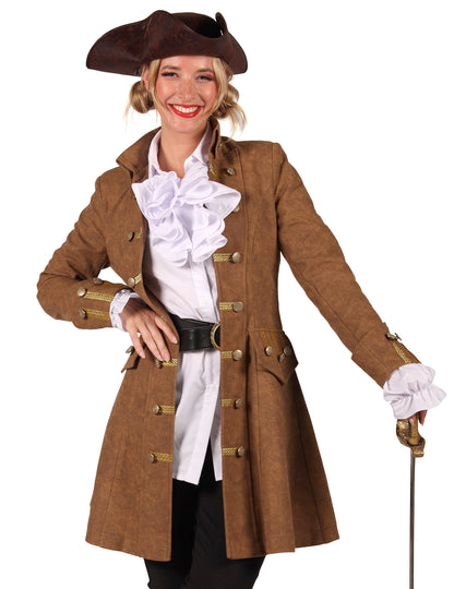 Veste longue de pirate marron femme