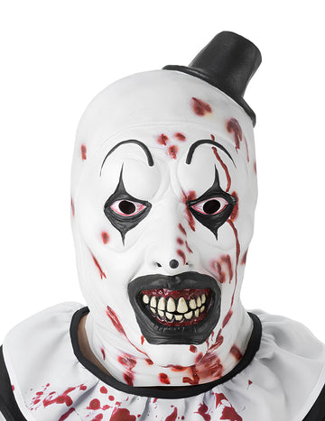 Maque intégral clown Terrifier ensanglanté adulte