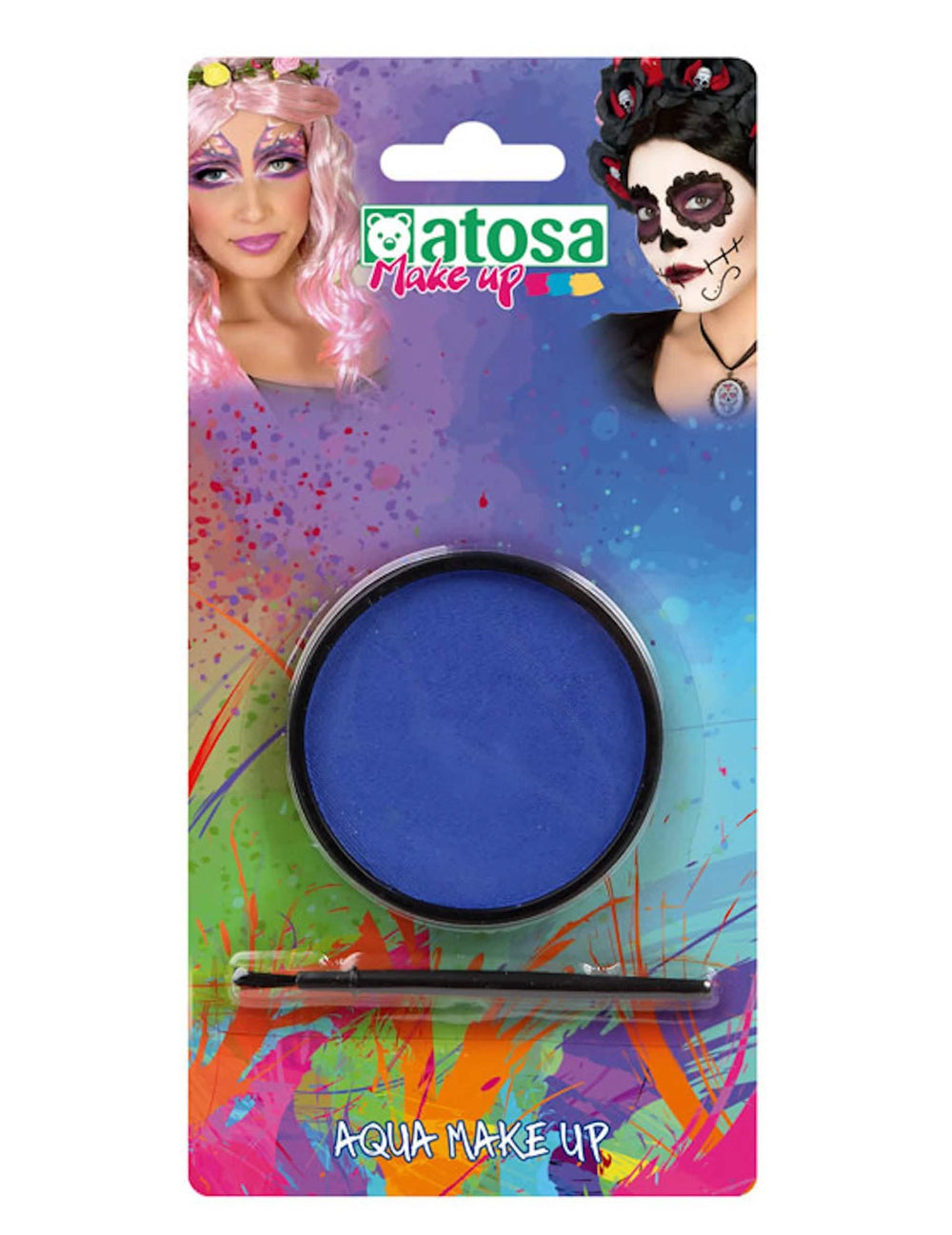 Make-up na bázi vody modrá pro dospělý s štětcem