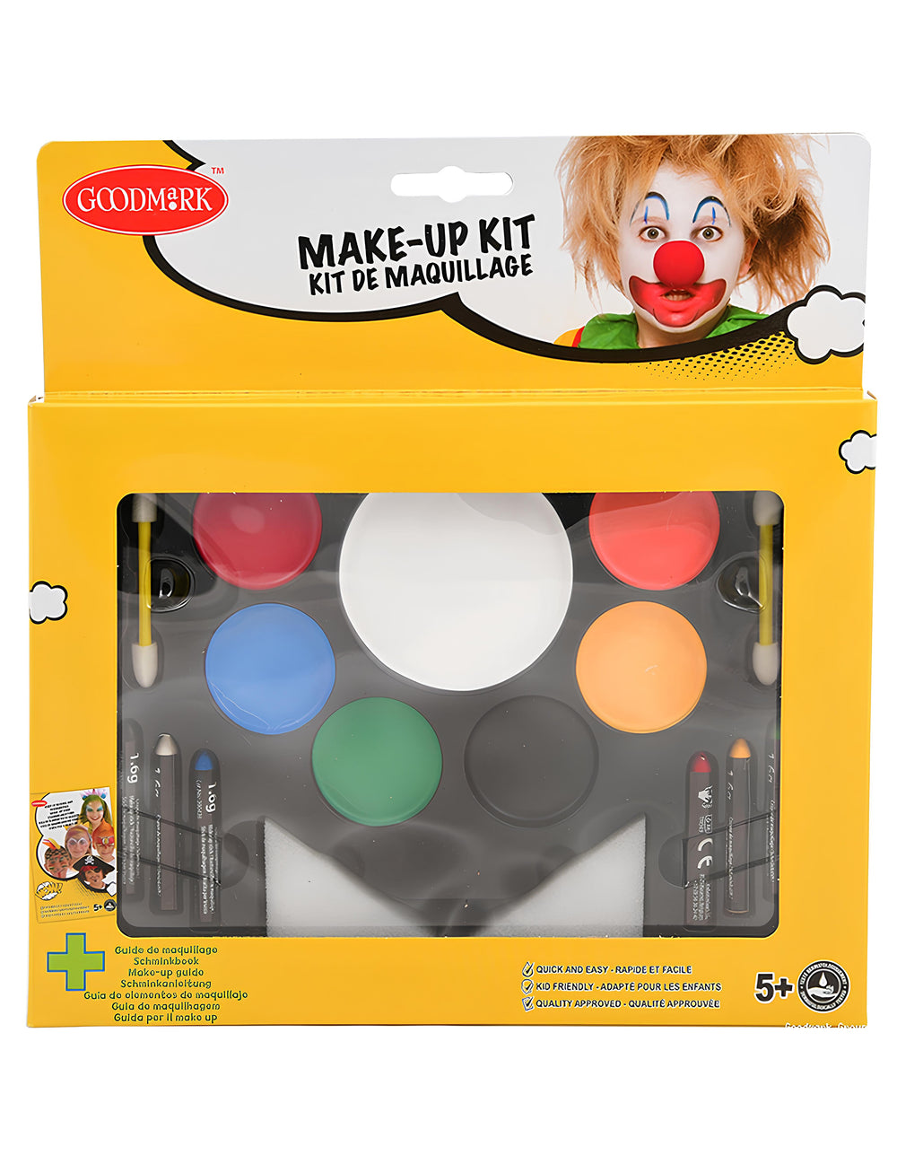 Kit complet de maquillage de carnaval pour enfant multicolore avec fards et crayons