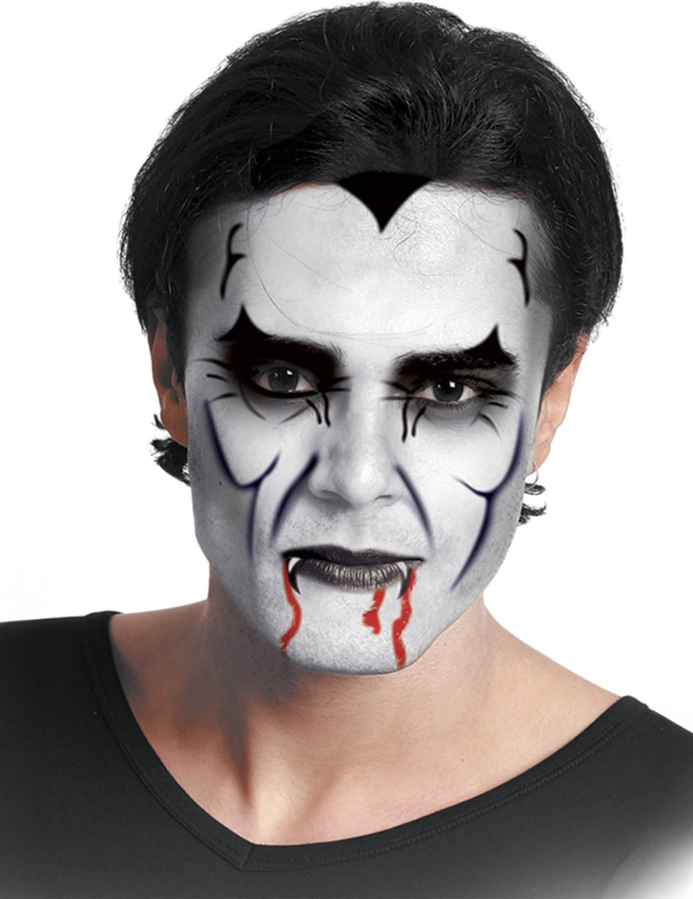 Make-up upíra pro dospělý černá a bílá se 2 tužky