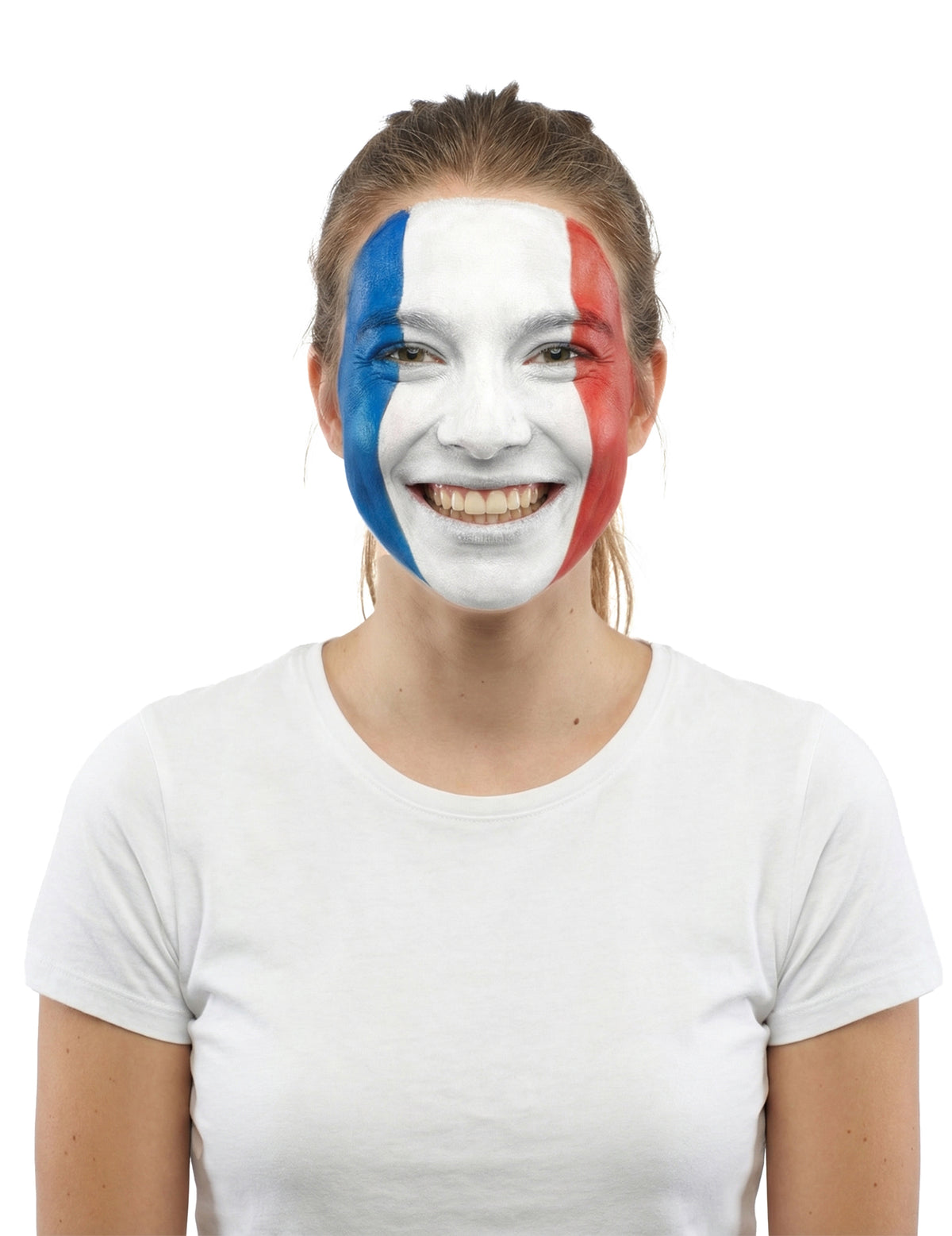Vue de face du maquillage supporter France