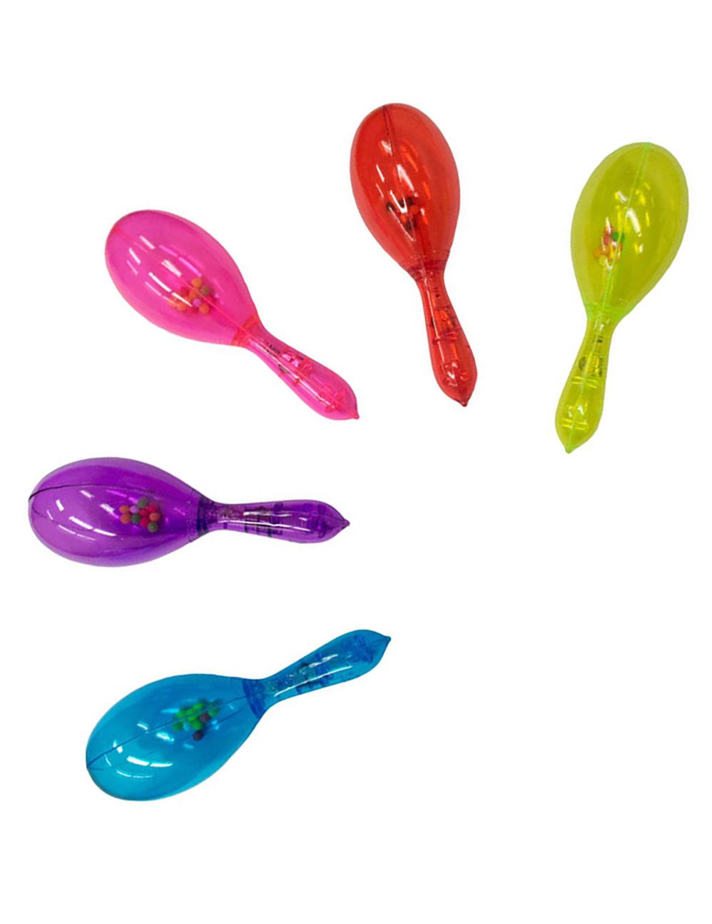 Barevné svítící maracas 16.5 cm