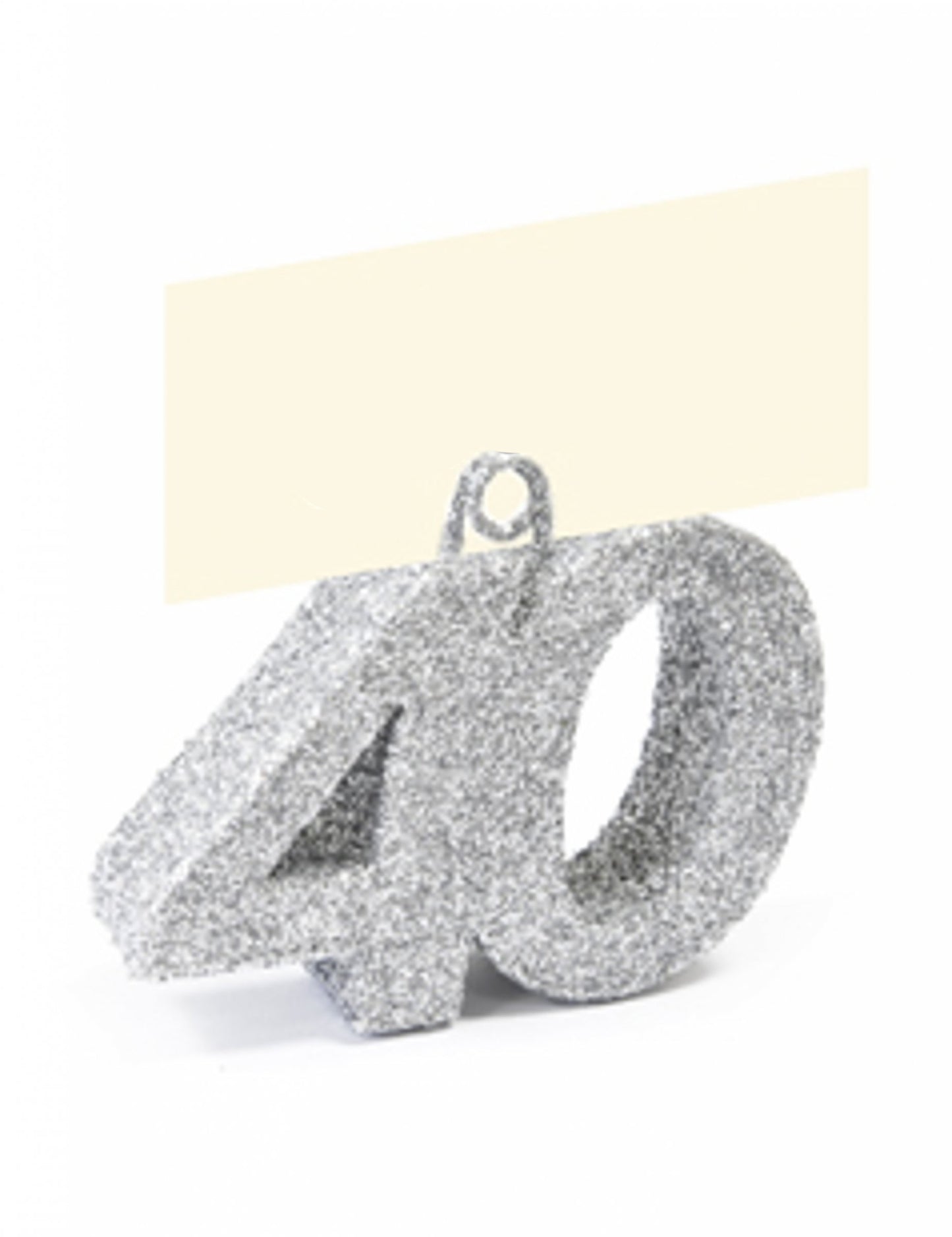 Umístěte fix třpytivý číslo 40 stříbrný se jmenovkou