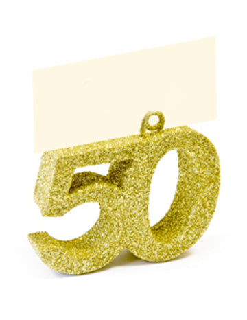 Umístěte fix třpytky číslo 50 zlatá 4 x 4 x 1,5 cm se jmenovkou