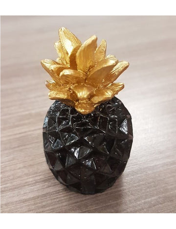 Umístěte fix do elegantní černo-zlaté ananasové pryskyřice 5.5 cm na tropickou párty