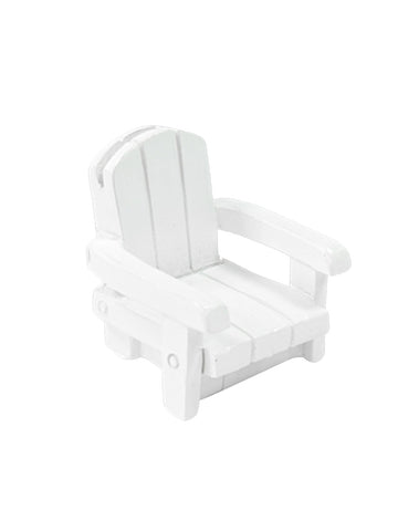 Pryskyřičný popisovač bílé plážové křeslo 4 x 4,5 cm dekorace na stůl