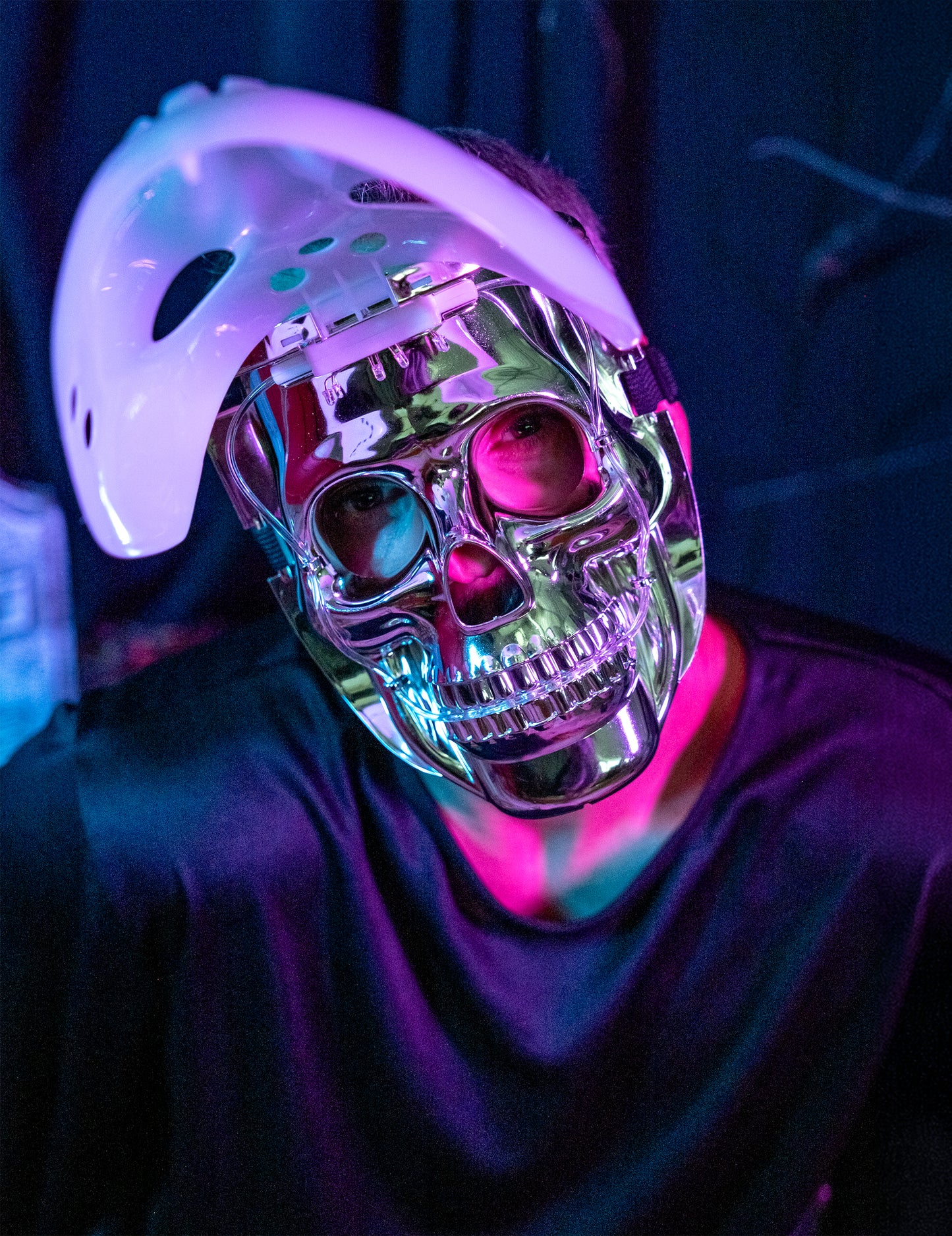 Svítící maska pro dospělé hokejisty 2 v 1