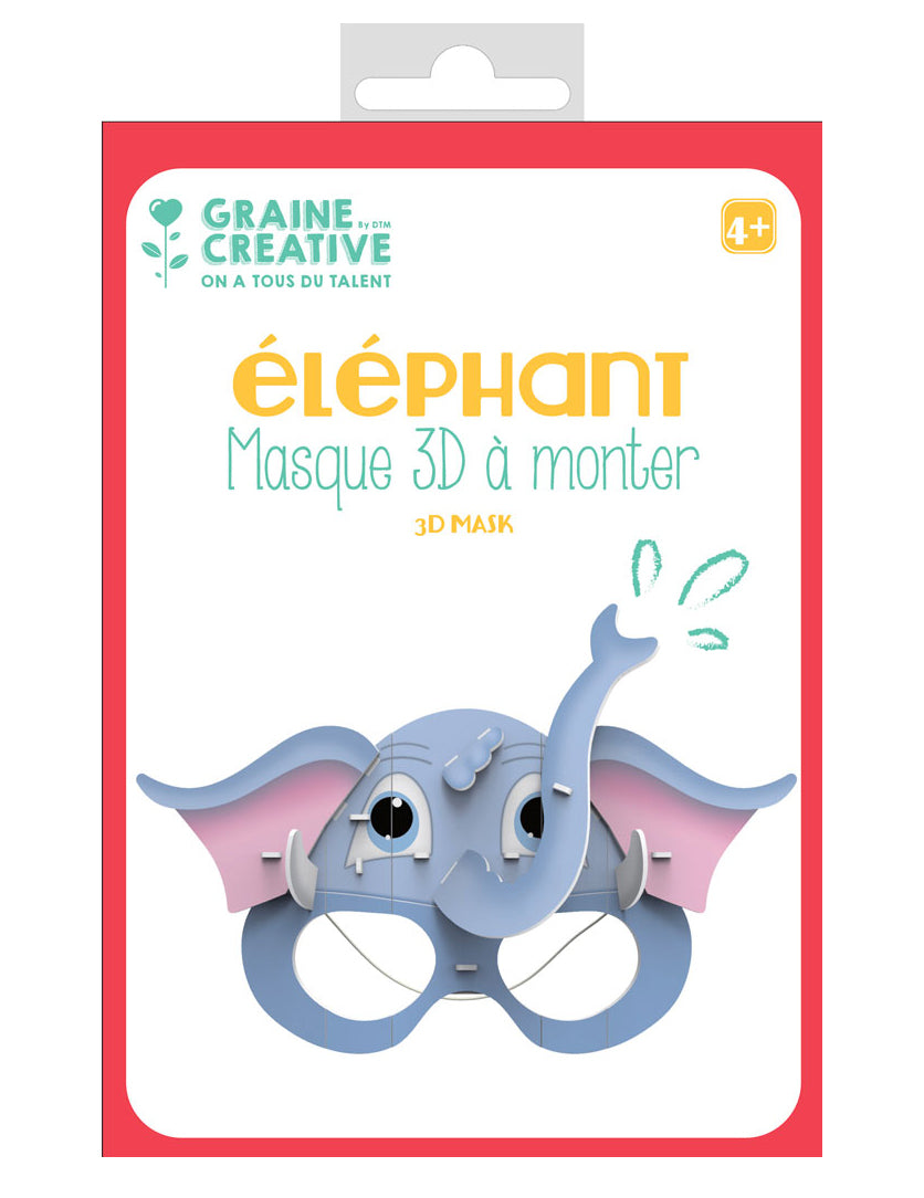 3D maska k sestavení do sloního kartonu 16 x 23 cm, dětská kreativní sada