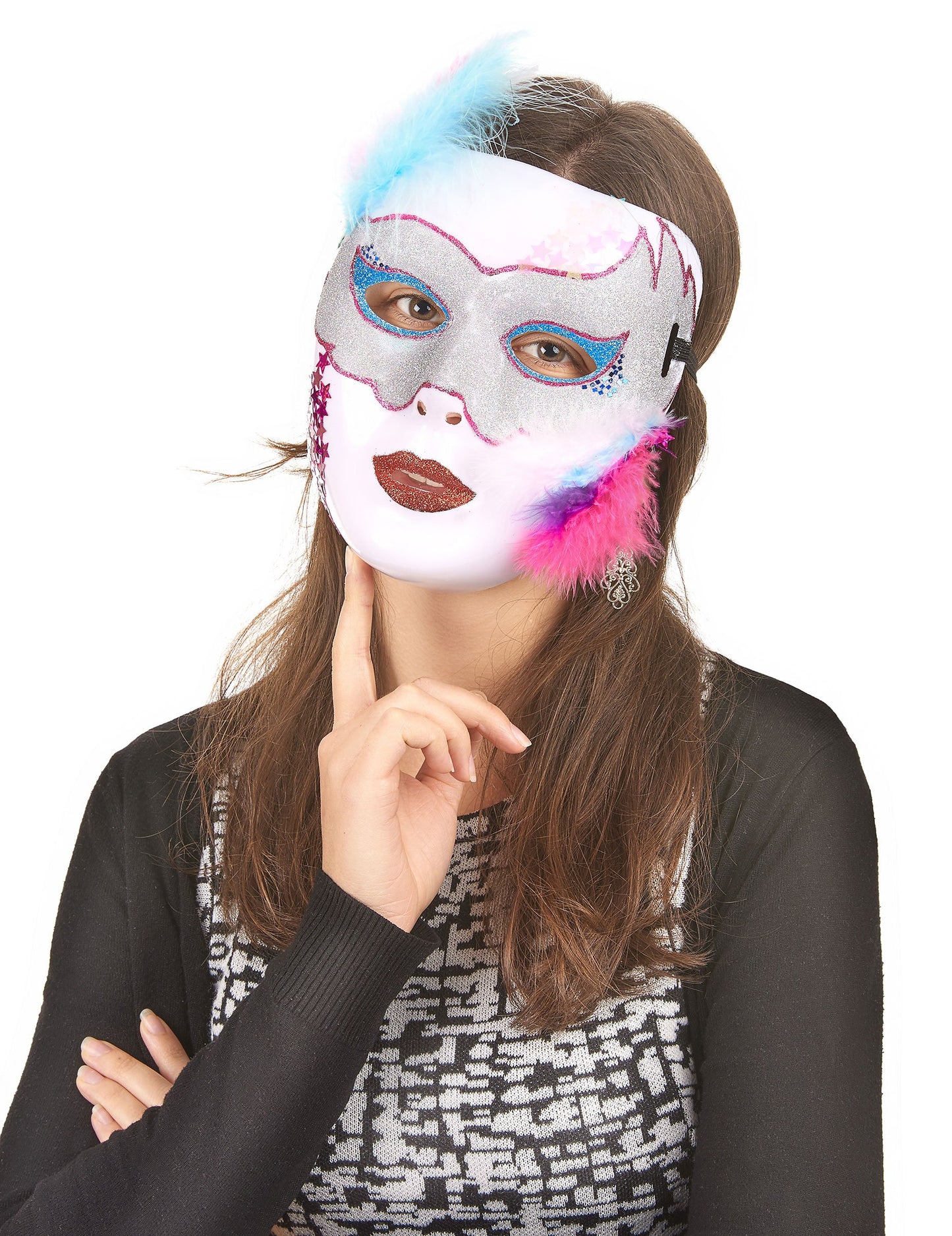 Lesklá bílá maska pro dospělé