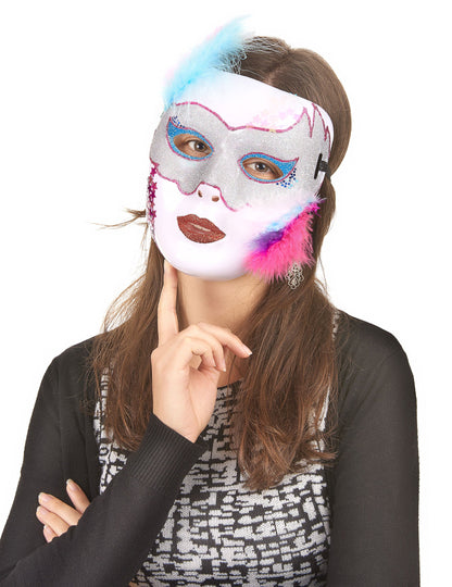 Lesklá bílá maska pro dospělé