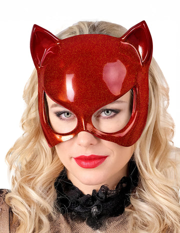 Masque chat rouge adulte